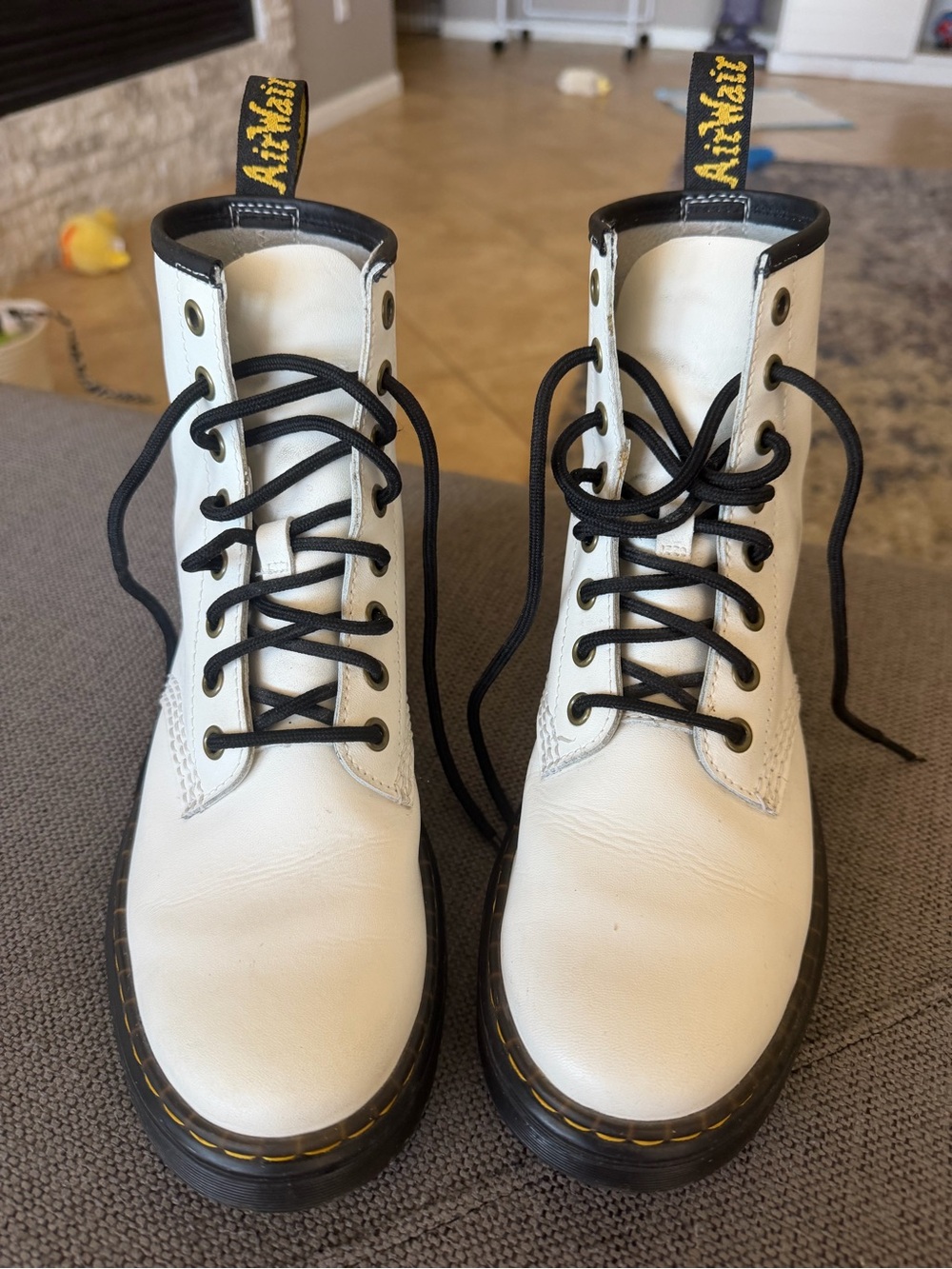 Dr Martens White AirWair Ladies Boots 7
